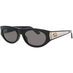 Dior Women's Sunglasses - Shiny Black/Gold Plastic Oval Full Rim Frame | CD40225I 01A