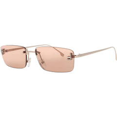 Fendi Unisex Sunglasses - Shiny Rose Gold Metal Rectangular Shape Frame | FE4172US 28U