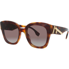 Fendi Women's Sunglasses - Blonde Havana/Gold Plastic Full Rim Frame | FE40098I 53B