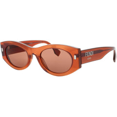 Fendi Women's Sunglasses - Red Plastic Oval Shape Full Rim Frame | FE40125I 68S