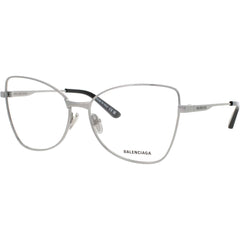 Balenciaga Women's Eyeglasses - Ruthenium Metal Butterfly Full Rim Frame | BB0282O 003