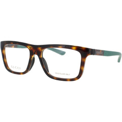 Gucci Men's Eyeglasses - Havana/Green Acetate Square Full Rim Frame | GG1737O 004