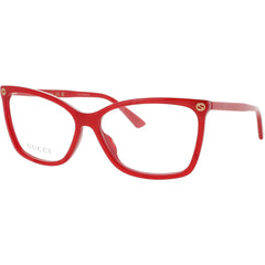 Gucci Women's Eyeglasses - Red Acetate Cat Eye Shape Full Rim Frame | GG0025O 004