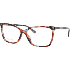 Gucci Women's Eyeglasses - Havana Acetate Cat Eye Shape Full Rim Frame | GG0025O 013