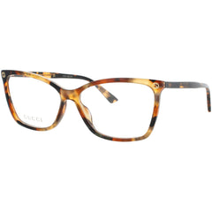 Gucci Women's Eyeglasses - Havana Acetate Cat Eye Shape Full Rim Frame | GG0025O 014