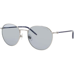 Mont Blanc Men's Sunglasses - Silver/Blue Metal Round Full Rim Frame | MB0343SA 004