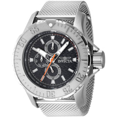 Invicta Men's Watch - Vintage Quartz Black Dial Silver Tone Mesh Bracelet | 48010