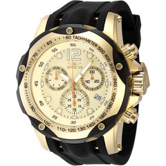 Invicta Men's Watch - Speedway Chronograph Gold Tone Dial Black Silicone Strap | 48910