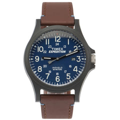 Timex Men's Watch - Expedition Camper Blue Dial Brown Leather Strap | TWF3C81809J