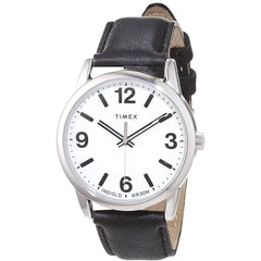 Timex Men's Watch - Easy Reader Quartz White Dial Black Leather Strap | TW2U717009J
