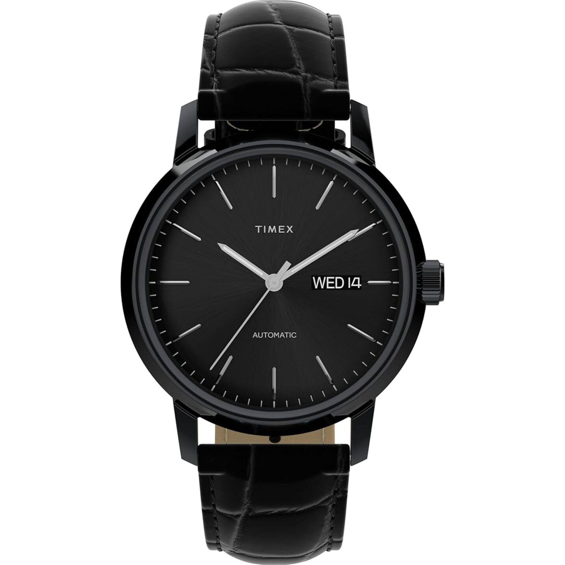 NWT Timex Marlin Automatic Black Dial Men\'s Watch Timex] Still madly in love with my all-black Marlin : r/Watches main image 3