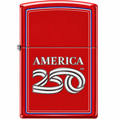 Zippo Windproof Pocket Lighter - America 250 Red Matte Metal | XC222