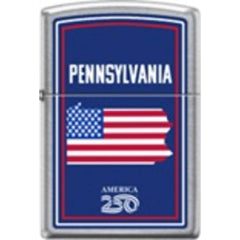 Zippo Windproof Pocket Lighter - America Pennsylvania Street Chrome Metal | XC546