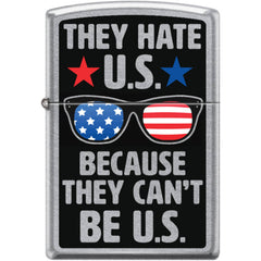 Zippo Windproof Pocket Lighter - They Hate US Street Chrome Metal | XC354
