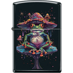 Zippo Windproof Pocket Lighter - Trippy Frog Black Matte Metal | XC355