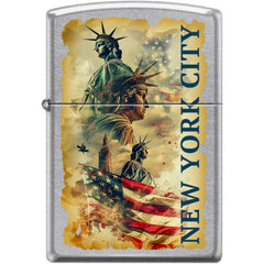 Zippo Windproof Pocket Lighter - New York City Design Street Chrome Metal | XC367