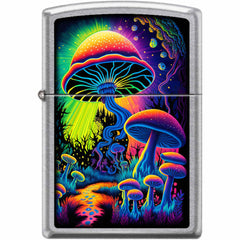 Zippo Windproof Pocket Lighter - Magic Mushroom Street Chrome Metal | XC368