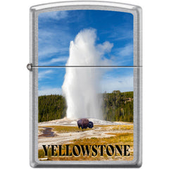 Zippo Windproof Pocket Lighter - Old Faithful and Bison Street Chrome Metal | XC369