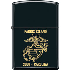 Zippo Windproof Pocket Lighter - Usmc Parris Island Black Matte Metal | XC374