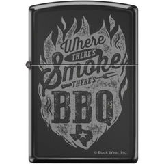Zippo Windproof Lighter - Buck Wear BWNW Where Theres Smoke High Polish Black | XC378