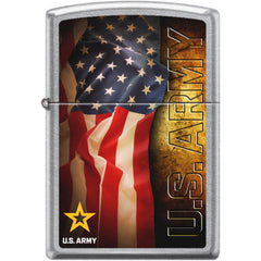 Zippo Windproof Pocket Lighter - Us Army Street Chrome Metal | XC382
