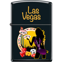 Zippo Windproof Pocket Lighter - LV Girl Gambling Black Matte Metal | XC388