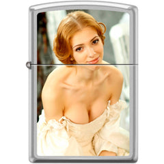 Zippo Windproof Pocket Lighter - A Natural Temptation Satin Chrome Metal | XC429