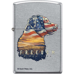 Zippo Windproof Pocket Lighter - Buck Wear Freedom Lab Street Chrome Metal | XC436