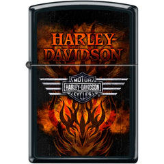 Zippo Windproof Pocket Lighter - Harley Davidson Black Matte Metal | XC460