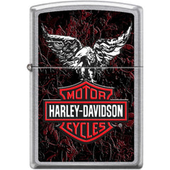 Zippo Windproof Pocket Lighter - Harley Davidson Eagles Street Chrome Metal | XC466