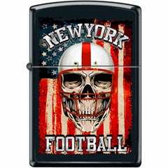 Zippo Windproof Pocket Lighter - New York Football Black Matte Metal | XC470