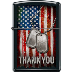 Zippo Windproof Pocket Lighter - Thank You Black Matte Metal | XC487