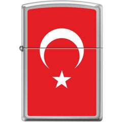 Zippo Windproof Pocket Lighter - Flag Of Turkey High Polish Chrome Metal | XC503