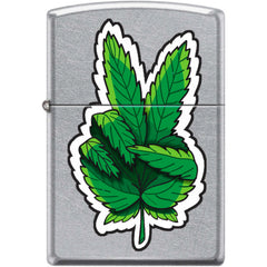 Zippo Windproof Pocket Lighter - Marijuana Hand Street Chrome Metal | XC511