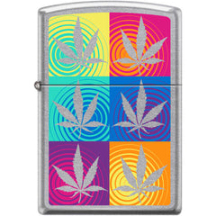 Zippo Windproof Pocket Lighter - Cannabis Design Street Chrome Metal | XC512