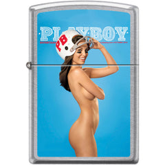 Zippo Windproof Pocket Lighter - Playboy October 2012 Street Chrome Metal | XC533
