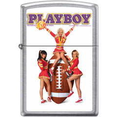 Zippo Windproof Pocket Lighter - Playboy October 2001 Street Chrome Metal | XC535