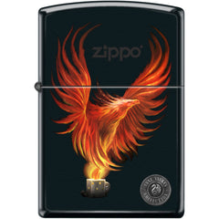 Zippo Windproof Pocket Lighter - Anne Stokes Firebird Black Matte Metal | XC540