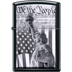 Zippo Windproof Pocket Lighter - We The People Black Matte Metal | XC544