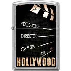 Zippo Windproof Pocket Lighter - Hollywood Clapboard Street Chrome Metal | XC545