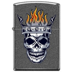Zippo Windproof Pocket Lighter - Skull with Crown Iron Stone Metal | XC324