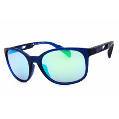 Adidas Unisex Sunglasses - Matte Blue Sport Wraparound Full Rim Frame | SP0011 91C
