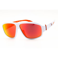 Adidas Unisex Sunglasses - White Sport Wraparound Shape Full Rim Frame | SP0025 21L