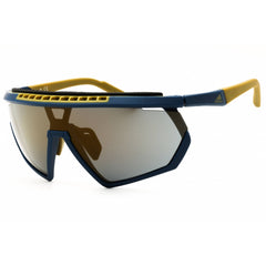 Adidas Men's Sunglasses - Blue/Yellow Shield Shape Half Rim Frame | SP0029-H 92G