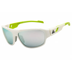 Adidas Men's Sunglasses - White/Green Sport Wraparound Full Rim Frame | SP0045 24C