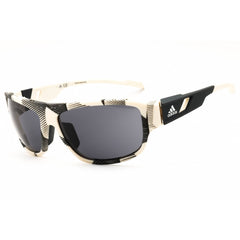 Adidas Men's Sunglasses - Beige/Black Sport Wraparound Full Rim Frame | SP0045 59A