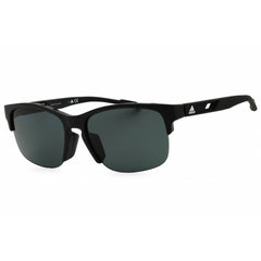 Adidas Men's Sunglasses - Matte Black Rectangular Shape Half Rim Frame | SP0048 02A