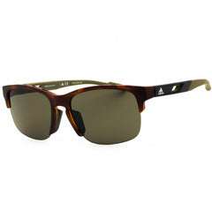 Adidas Men's Sunglasses - Dark Havana Sport Wraparound Half Rim Frame | SP0048 52N