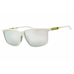 Adidas Men's Sunglasses - White/Green Rectangular Shape Full Rim Frame | SP0050 24C