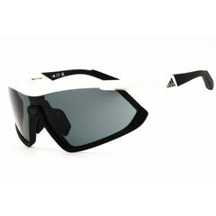 Adidas Men's Sunglasses - White/Black Sport Wraparound Half Rim Frame | SP0055 24A